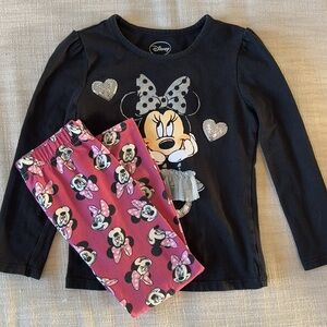DISNEY Minnie Mouse Girls 4T legging T-shirt set